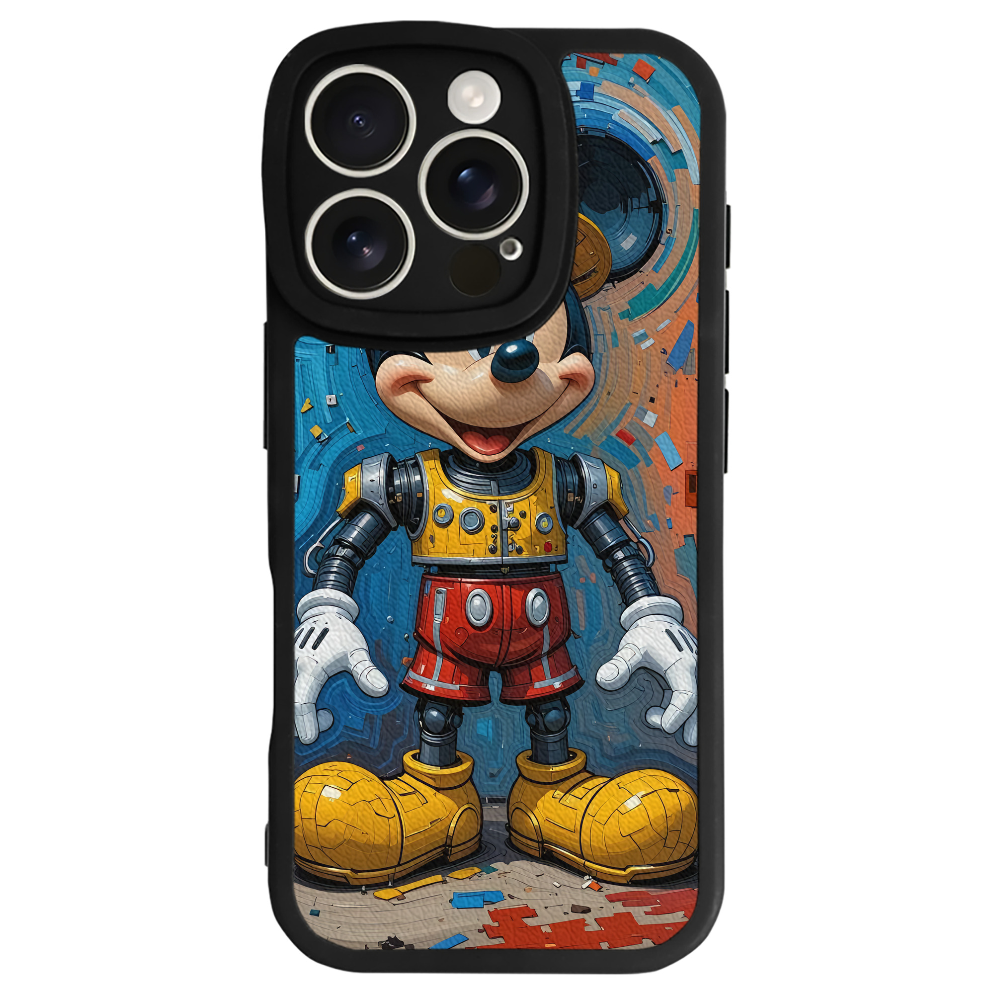 （画像用） ミッキーマウス Mickey Mouse 【iPhone 16シリーズ対応】シリコンスマホケース（レザー調） 材質：シリコン